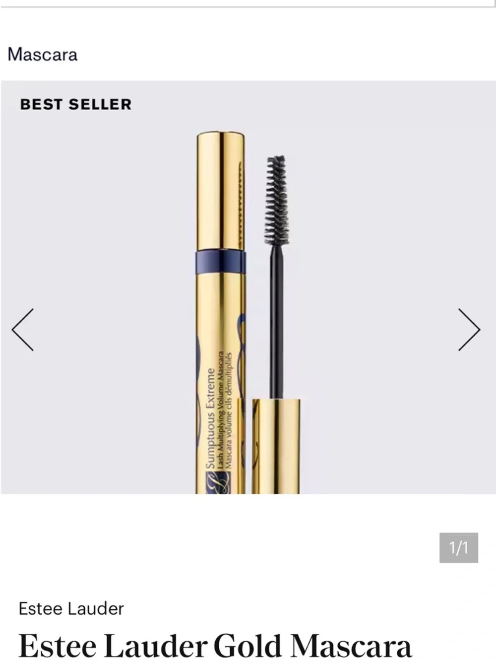 New Estee Lauder Sumptuous Extreme Mascara — Gold and Black full size